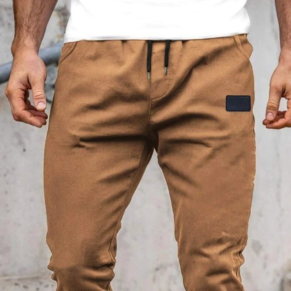 Casual MENS Camel Patched Men's Drawstring Pants - Picture 4 of 6